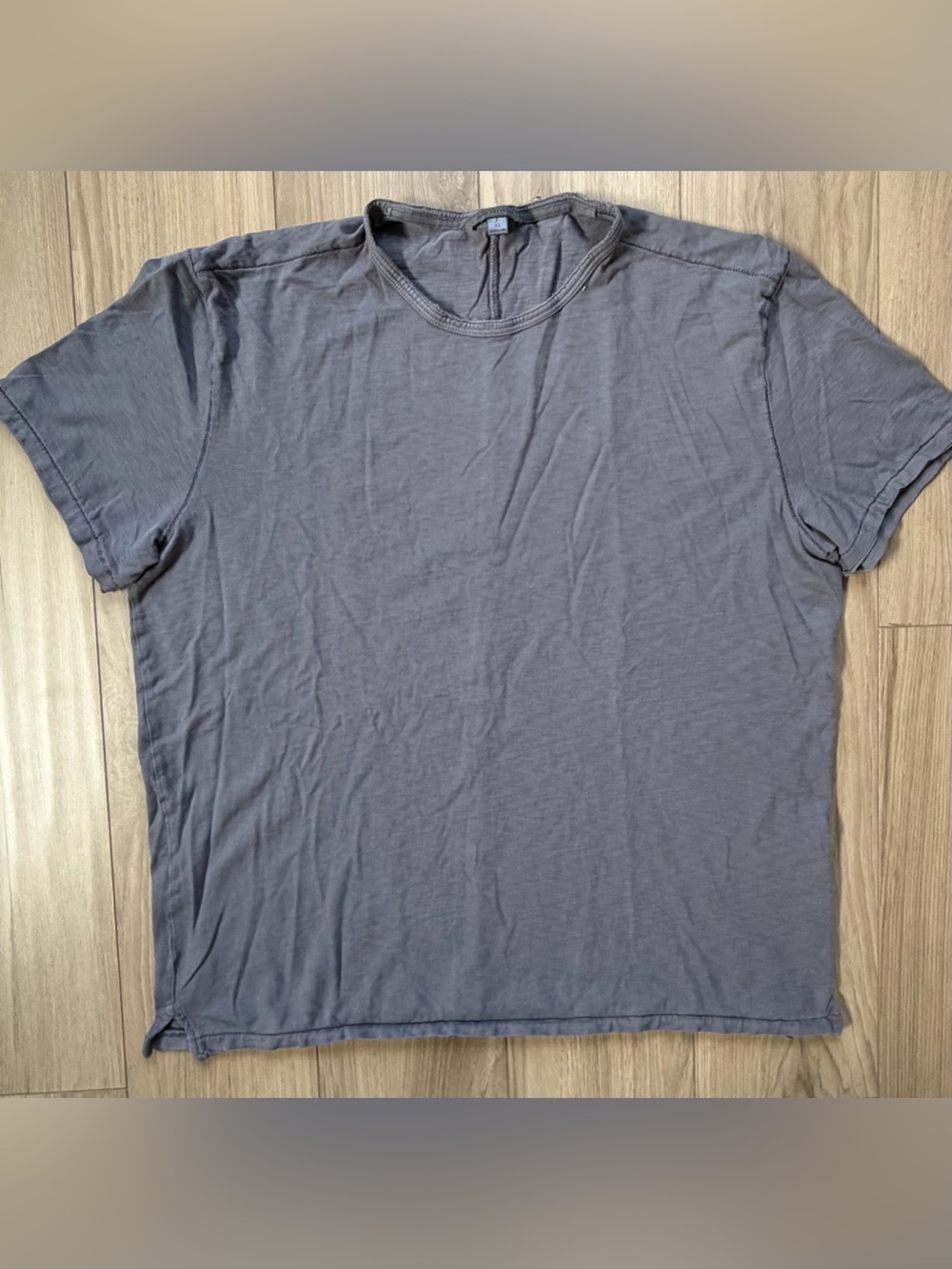 John Varvatos Men's Casual Crewneck Distressed T-Shirt in Charcoal XL